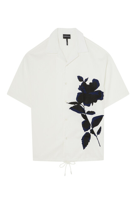 Floral Embroidered Bowling Shirt